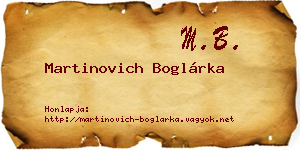 Martinovich Boglárka névjegykártya