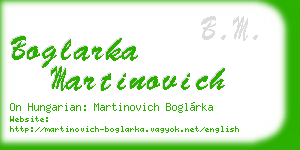 boglarka martinovich business card